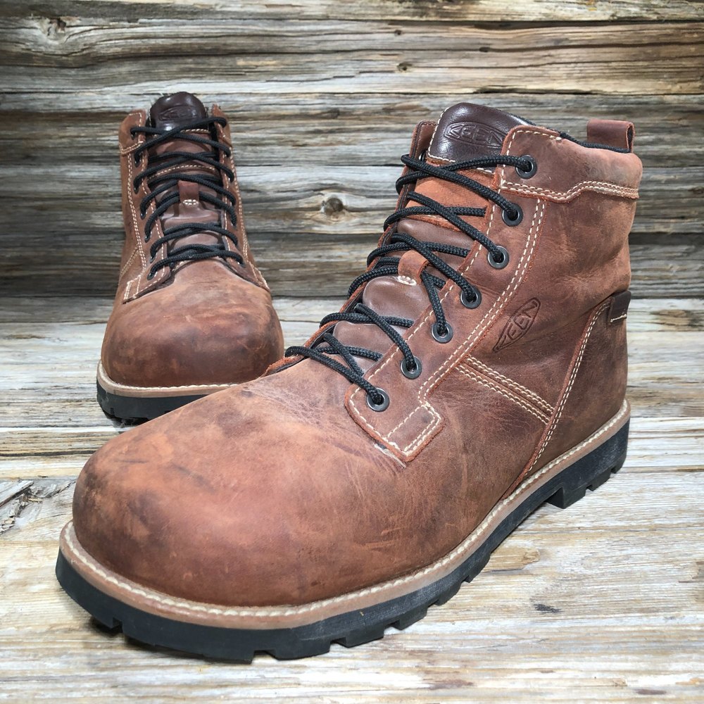 KEEN The 59 Steel Toe Mid Waterproof Boots Men 10 US Double Wide